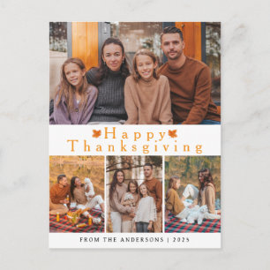 Cartes Pour Fêtes Annuelles Photo d'automne élégant moderne de Thanksgiving he
