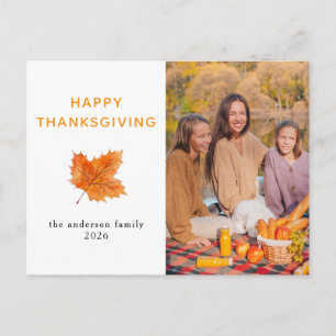 Cartes Pour Fêtes Annuelles Photo d'automne élégant moderne de Thanksgiving he
