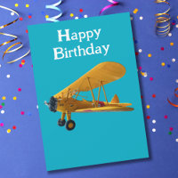 photo d'avion biplan Stearman pour pilote, anniver
