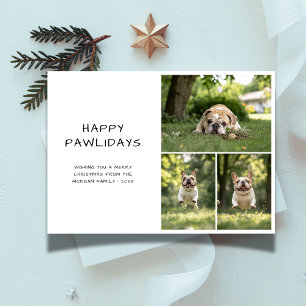 Cartes Pour Fêtes Annuelles Photo de animal de compagnie Joyeux Pawlidays Funn