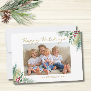 Cartes Pour Fêtes Annuelles Photo de Baies Dorées Joyeuses Fêtes