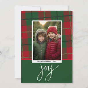 Cartes Pour Fêtes Annuelles Photo de baies modernes joie Noël rouge vert carre