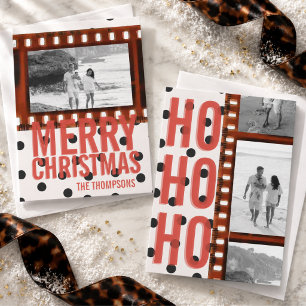 Cartes Pour Fêtes Annuelles Photo de bande de film de Noël maximaliste joyeux