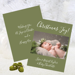 Cartes Pour Fêtes Annuelles Photo de bébé Noël Joie Fêtes