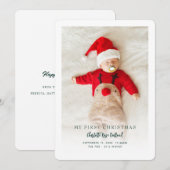 Cartes Pour Fêtes Annuelles Photo de bébé Premier Noël Annonce de naissance (Devant / Derrière)