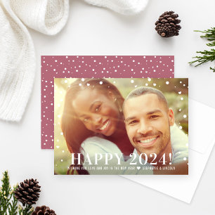 Cartes Pour Fêtes Annuelles Photo de Bonne Année 2026 Cassis Confetti Moderne