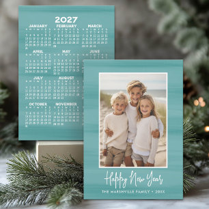 Cartes Pour Fêtes Annuelles Photo de Bonne Année avec calendrier 2027
