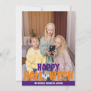 Cartes Pour Fêtes Annuelles Photo de Bonne Halloween avec toile d'araignée ora