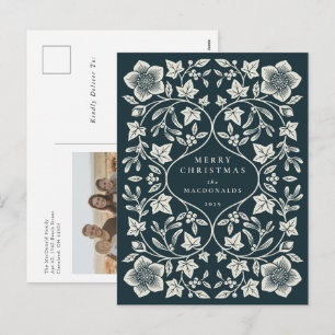 Cartes Pour Fêtes Annuelles Photo de botanique hivernale en bois foncé/creme