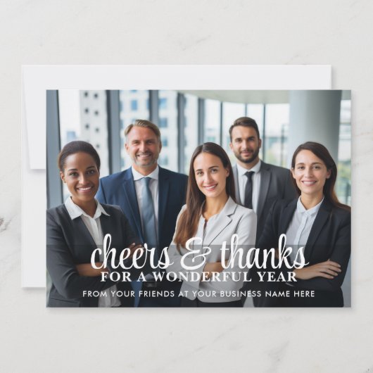 Cartes Pour Fêtes Annuelles Photo de bureau - Merci pour une année merveilleus (Devant)