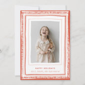 Cartes Pour Fêtes Annuelles Photo de cadre en aquarelle rouge et rose (Devant)