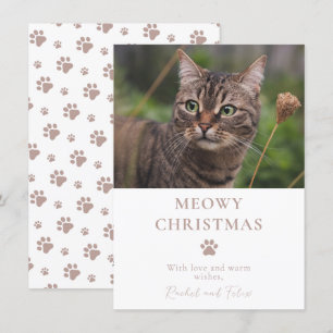 Cartes Pour Fêtes Annuelles Photo de chat personnalisée Noël