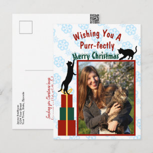 Cartes Pour Fêtes Annuelles Photo de chatons joueurs pour un Noël parfaitement