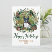 Cartes Pour Fêtes Annuelles Photo de chien Fer de Noël (Debout devant)