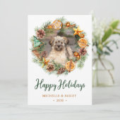 Cartes Pour Fêtes Annuelles Photo de chien Fer de Noël (Debout devant)
