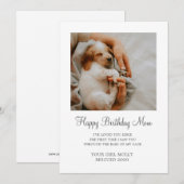 Cartes Pour Fêtes Annuelles Photo de chien Joyeux Anniversaire Maman de Secour (Devant / Derrière)