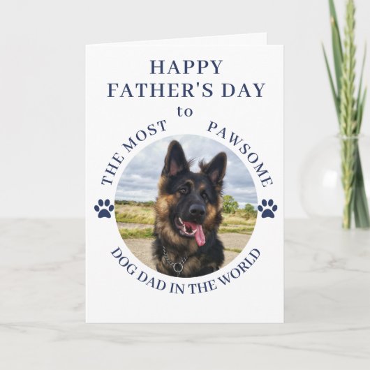 Cartes Pour Fêtes Annuelles Photo de Chien le plus pawsome Papa Blanc (Devant)