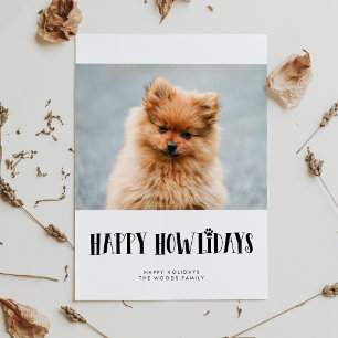 Cartes Pour Fêtes Annuelles Photo de chien simple et heureuse Howlidays