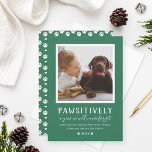 Cartes Pour Fêtes Annuelles Photo de chien vert de l'année inoubliable<br><div class="desc">2021 a été "Pawsitivement une année que nous n'oublierons jamais" ! Ce carte photo de vacances festif à thème animal de compagnie présente une formulation amusante et une photo préférée de votre chien chiot (ou chat chéri) pour répandre un peu de joie de vacances cette saison de Noël. Personnalisez le...</div>