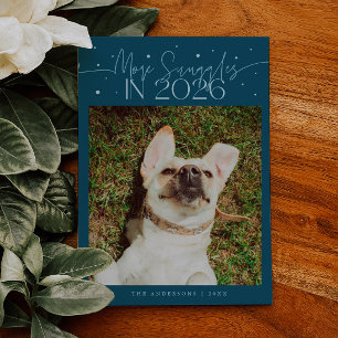 Cartes Pour Fêtes Annuelles Photo de compagnie animale sarcelle Nouvel An 2026