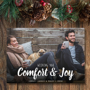 Cartes Pour Fêtes Annuelles Photo de Confort et Joie de Noël