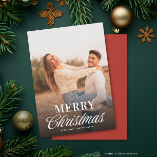 Cartes Pour Fêtes Annuelles Photo de couple de Noël avec typographie moderne