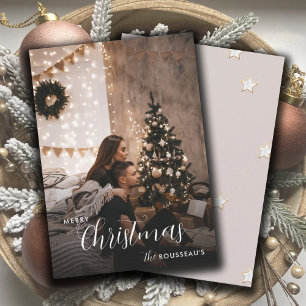 Cartes Pour Fêtes Annuelles Photo de couple de Noël moderne et tendance