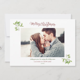 Cartes Pour Fêtes Annuelles Photo de couples joyeux Noël sous le gui