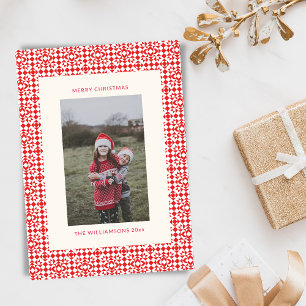 Cartes Pour Fêtes Annuelles Photo de courtepoint géométrique de Noël rouge vin