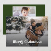 Cartes Pour Fêtes Annuelles Photo de couverture rétro de Noël (Devant / Derrière)