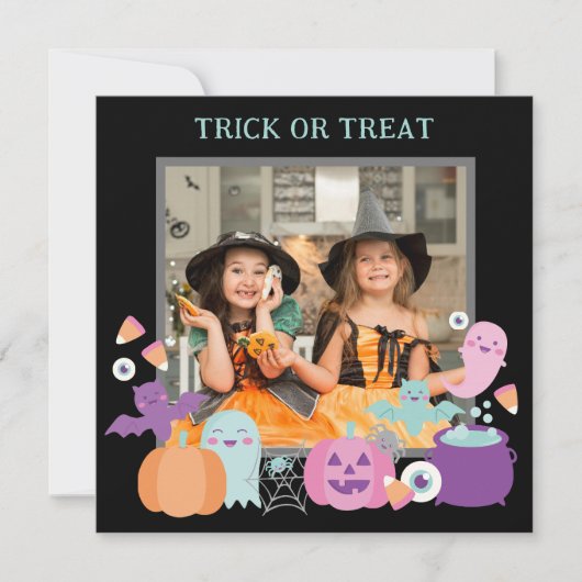 CARTES POUR FÊTES ANNUELLES PHOTO DE CUTE HALLOWEEN (Devant)