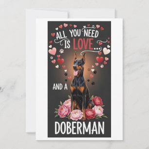 Cartes Pour Fêtes Annuelles Photo de doberman pinscher mignon pour la Saint-Va