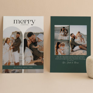 Cartes Pour Fêtes Annuelles Photo de double arche de couleur vert forêt