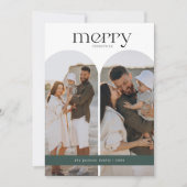 Cartes Pour Fêtes Annuelles Photo de double arche vert forêt (Devant)