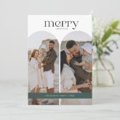 Cartes Pour Fêtes Annuelles Photo de double arche vert forêt (Debout devant)