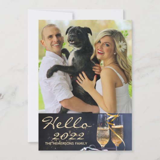 Cartes Pour Fêtes Annuelles Photo de famille 2022 Hello (Devant)
