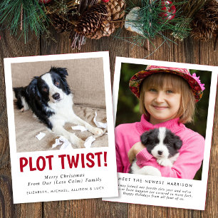 Cartes Pour Fêtes Annuelles Photo de famille amusant de Noël avec un nouveau c