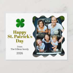 Cartes Pour Fêtes Annuelles photo de famille aux trèfles verts de la Saint-Pat