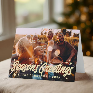 Cartes Pour Fêtes Annuelles Photo de famille avec salutations ludiques et mode