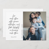 Cartes Pour Fêtes Annuelles Photo de famille chrétienne, Joyeux Noël religieux (Devant / Derrière)