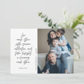 Cartes Pour Fêtes Annuelles Photo de famille chrétienne, Joyeux Noël religieux (Debout devant)