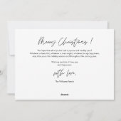 Cartes Pour Fêtes Annuelles Photo de famille chrétienne, Joyeux Noël religieux (Dos)