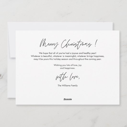 Cartes Pour Fêtes Annuelles Photo de famille chrétienne, Joyeux Noël religieux (Dos)