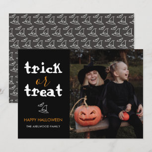 Cartes Pour Fêtes Annuelles Photo de famille classique pour Halloween : Trick 