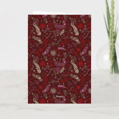 Cartes Pour Fêtes Annuelles Photo de famille dans un doodle fleuri marron (Dos)