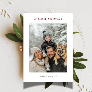 Cartes Pour Fêtes Annuelles Photo de famille de chien de Noël de bébé le plus