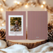 Cartes Pour Fêtes Annuelles Photo de famille de Noël de la canneberge moderne