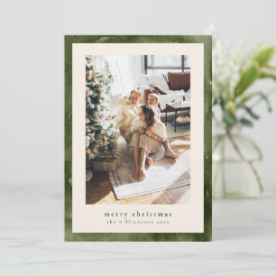 Cartes Pour Fêtes Annuelles Photo de famille de Noël forêt verte aquarelle