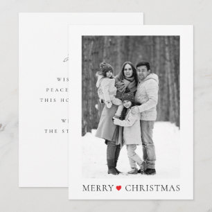 Cartes Pour Fêtes Annuelles Photo de famille de Noël Moderne Minimaliste
