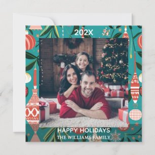 Cartes Pour Fêtes Annuelles Photo de famille de Noël personnalisé Nom & Anné